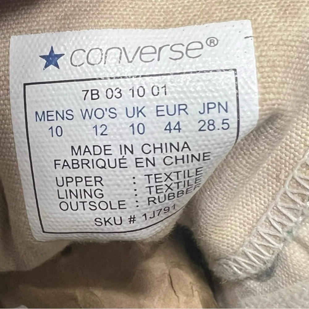 Converse Chuck Taylor All Star High Top Grn Canvas Sneaker 1J791 Mens 10 Wos 12‎